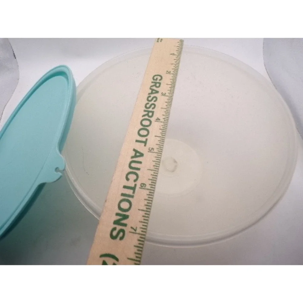 Vintage Tupperware Wonderlier Bowl 7.5 Inch Clear White Teal Blue Lid‎ 1362-10